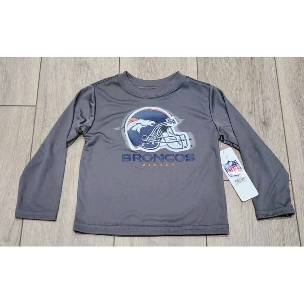 NFL Denver Broncos Football Team Apparel Toddler Size 2T Dri-fit Style Longsleev
